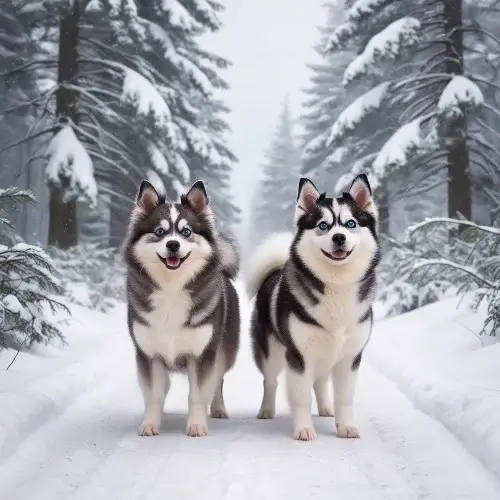 Pomskies Cold-Weather Dogs
